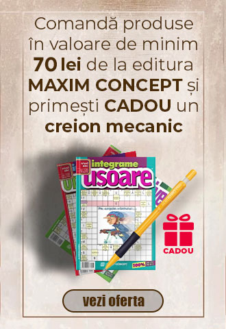 La orice comanda in valoare de minim 70 de lei de la editura MAXIM CONCEPT, primiti BONUS un creion mecanic